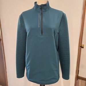 Under Armour Golf Pullover Womens Teal Green 1/4‎ Zip Long Sleeve Sweatshirt M